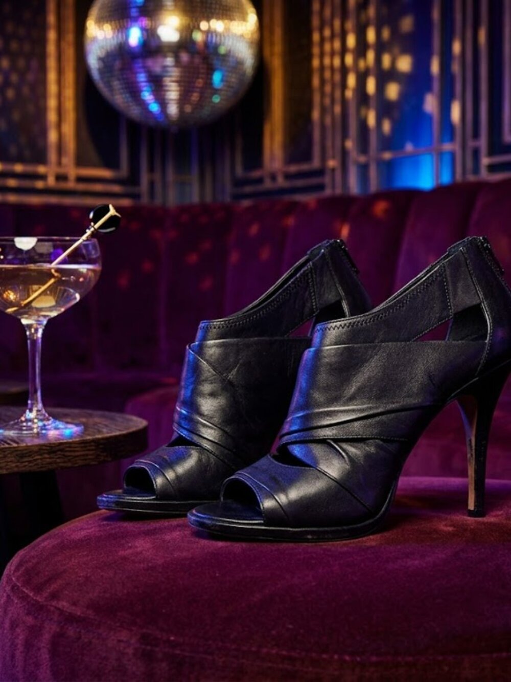 Leather Peep Toe Shootie
